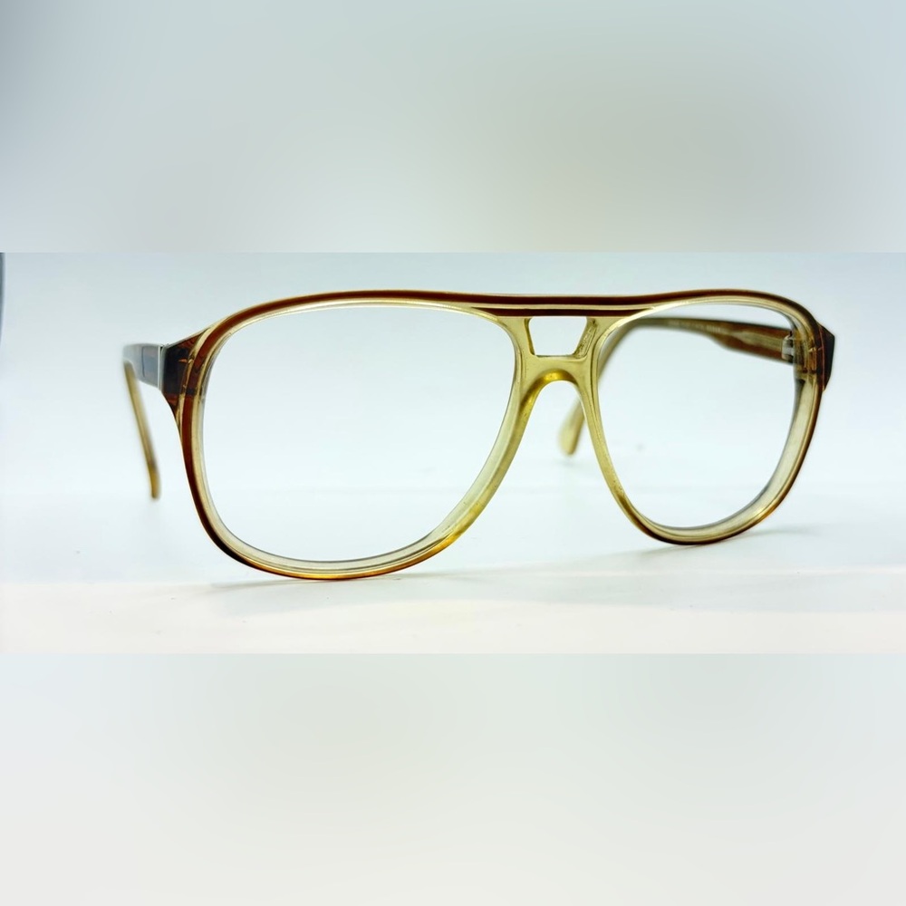 Vintage Modern Optical Boss 1476 Brown Translucent Pilot Sunglasses Frames Only